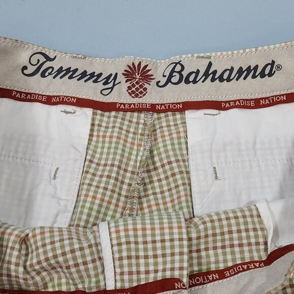Tommy Bahama Plaid 10" Shorts Men's Size 36 100% Cotton - Picture 3 of 7